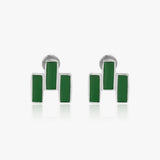 Green Enamel Geometric Studs
