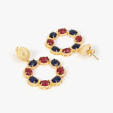 Blue & Red Quartz Spiral Earrings