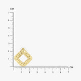 Rhomboid Textured Earrings- Gold Colour