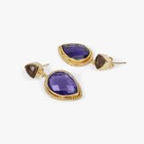 Smokey Trillion & Amethyst Quartz Danglers