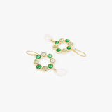 Dual-Tone Green Quartz & Pearl Earrings