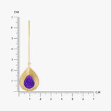 Amethyst Druzy Crystal Long Earrings
