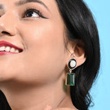 Moonstone Hydro Glass Enamel Earrings