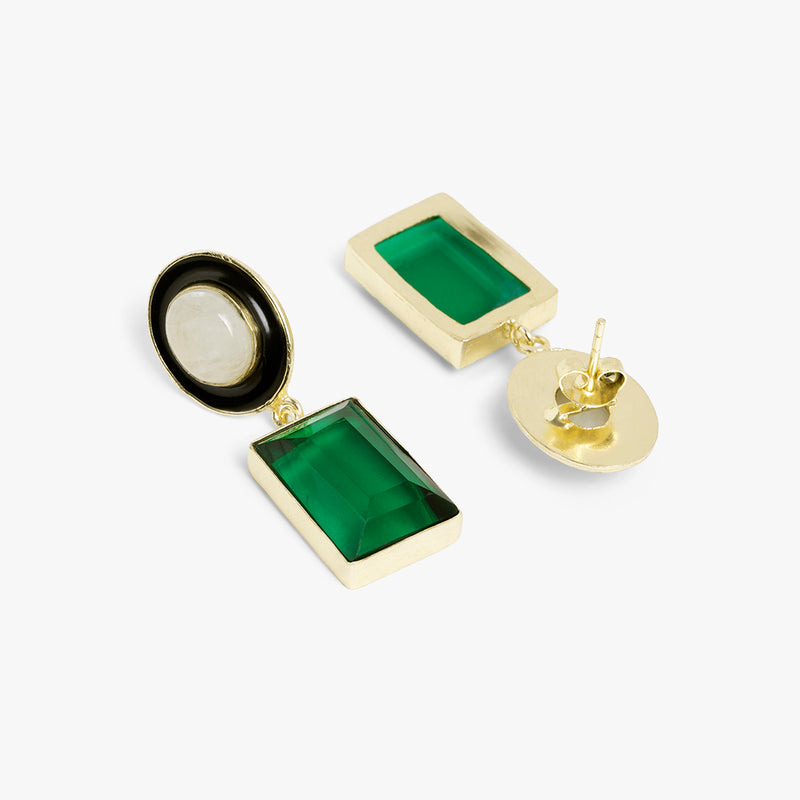 Moonstone Hydro Glass Enamel Earrings