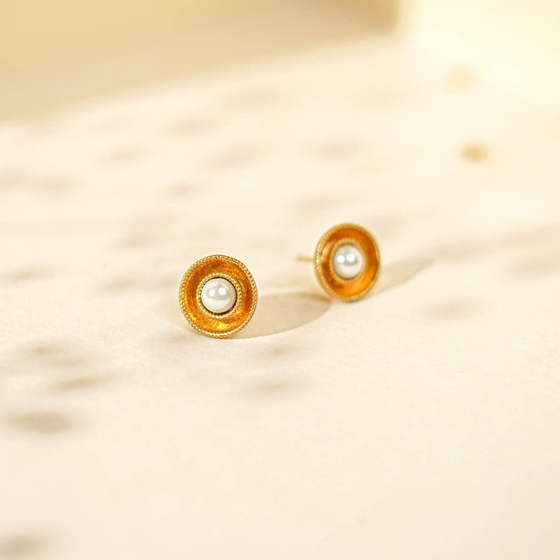 Shell Pearl Bowl Studs