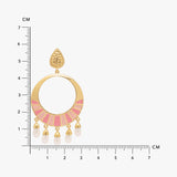 Dual-Tone Pink Textured Pearl Danglers