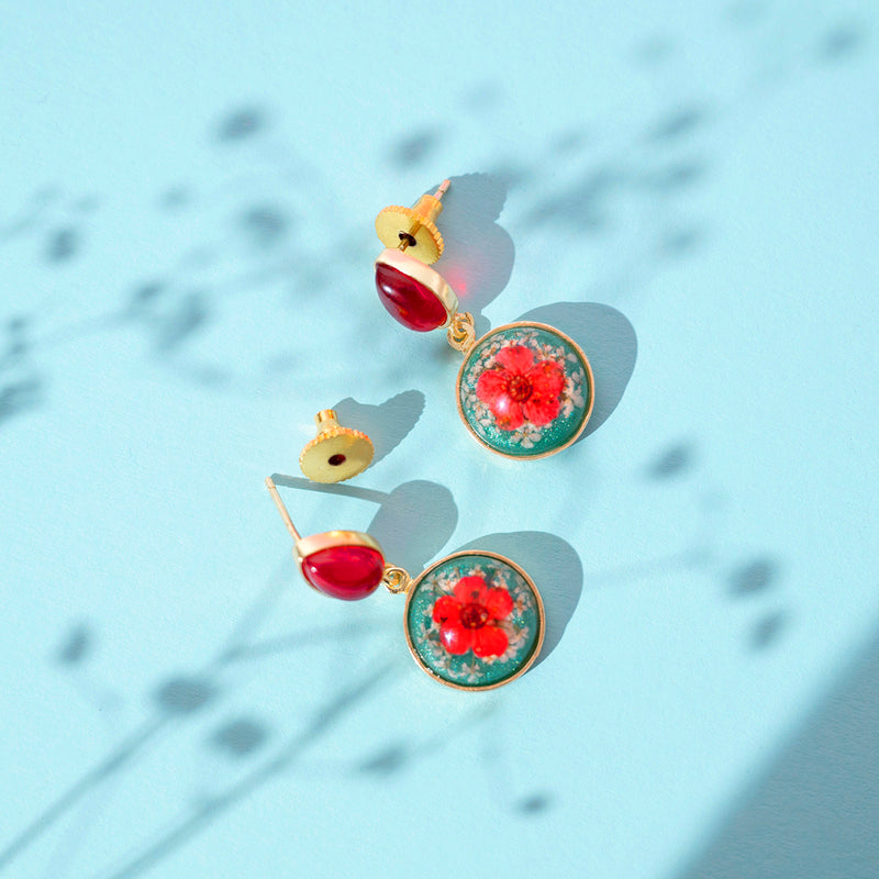 Pink And White Dry Flower Danglers