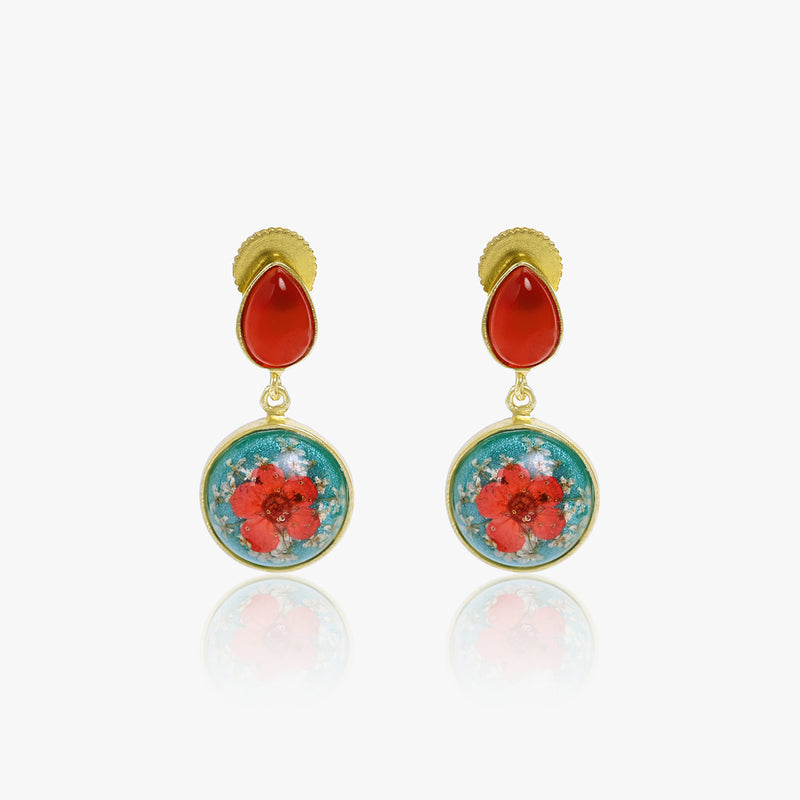 Pink And White Dry Flower Danglers