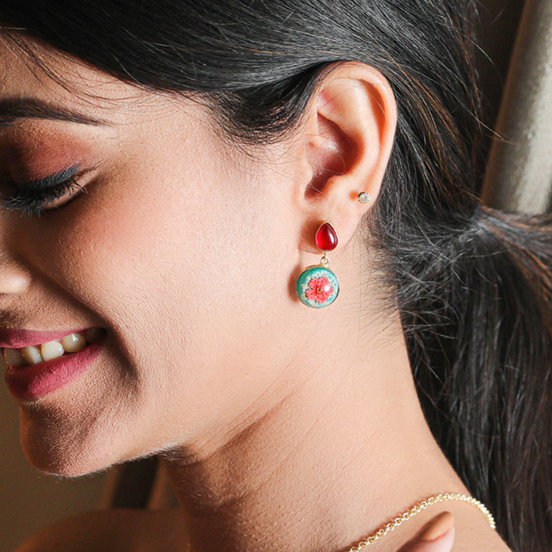 Pink And White Dry Flower Danglers