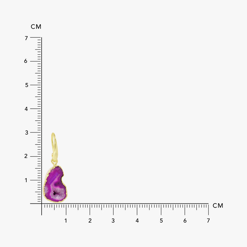 Purple Druzy Slide On Earrings