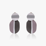 Black And Grey Polymer Clay Earring