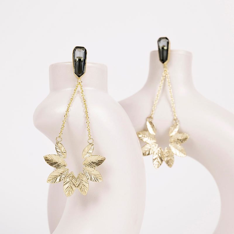 Statement Leaf Chain Danglers