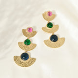 Multicoloured 3-Tier Textured Danglers