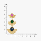 Multicoloured 3-Tier Textured Danglers