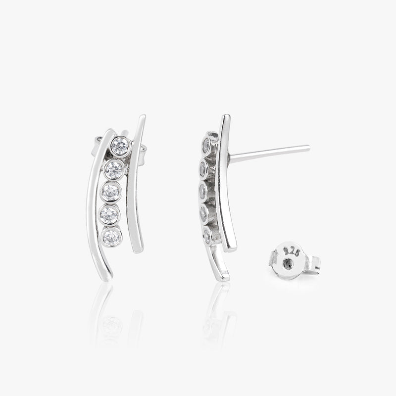 Buy Silver Studded Zircon Earrings Online | March