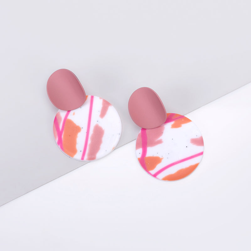 Abstract Print Polymer Clay Earrings