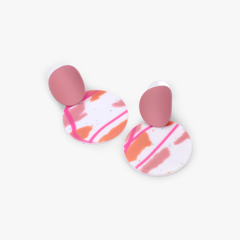 Abstract Print Polymer Clay Earrings