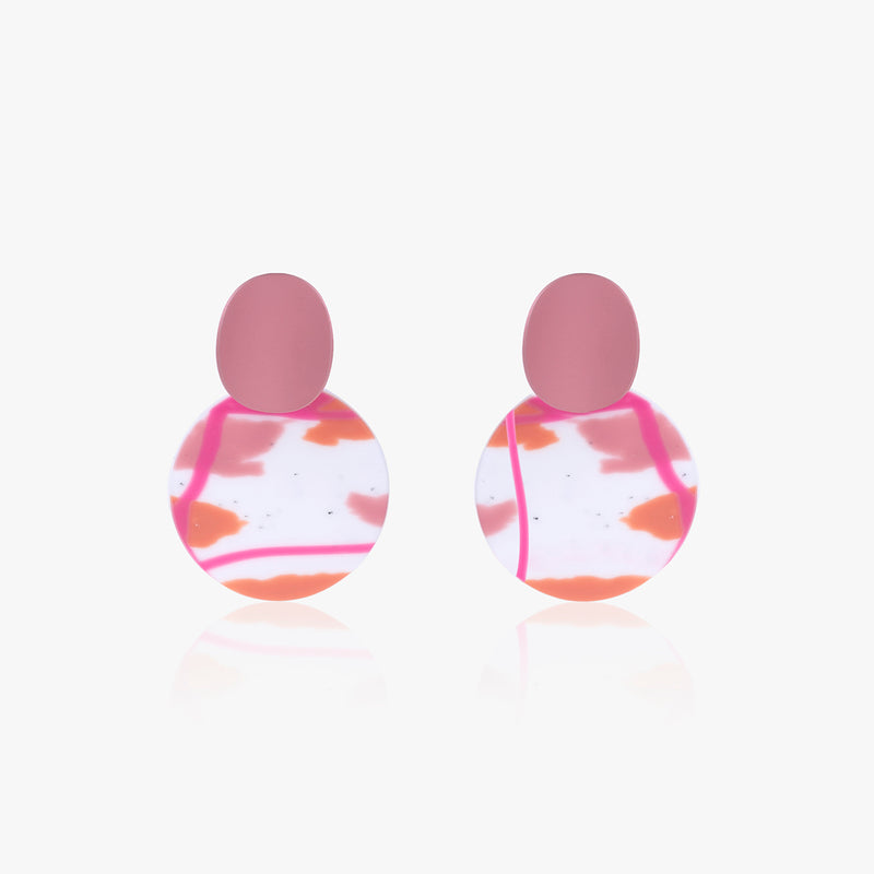 Abstract Print Polymer Clay Earrings