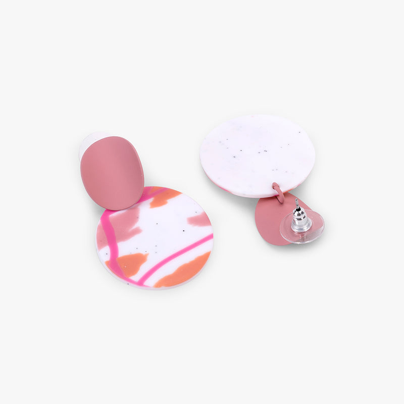 Abstract Print Polymer Clay Earrings