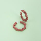 Pink Twisted Rope Polymer Clay Earrings