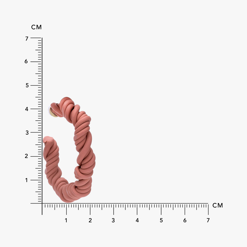 Pink Twisted Rope Polymer Clay Earrings