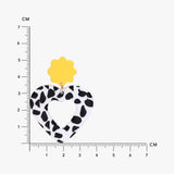 Black And White Heart Polymer Clay Earrings