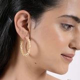 Rose Quartz Statement Hoops