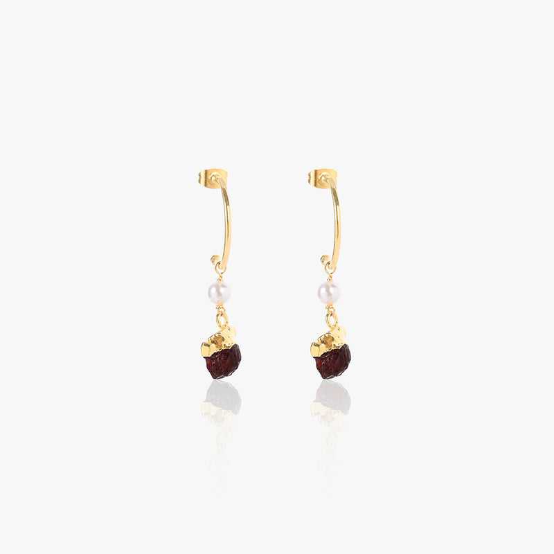 Amethyst And Pearl C-Hoops