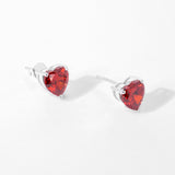 Buy Red Heart Zircon Silver Studs Online | March