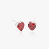 Buy Red Heart Zircon Silver Studs Online | March