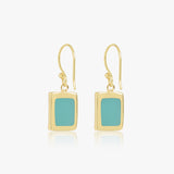 Buy 18K Gold Plated Silver Aqua Chalcedony Earrings Online | March