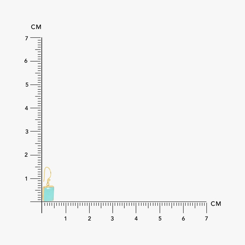 Buy 18K Gold Plated Silver Aqua Chalcedony Earrings Online | March