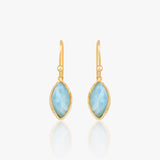 Buy 18k Gold Plated Silver Larimar Slide On Earrings Online | March