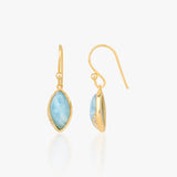 Buy 18k Gold Plated Silver Larimar Slide On Earrings Online | March