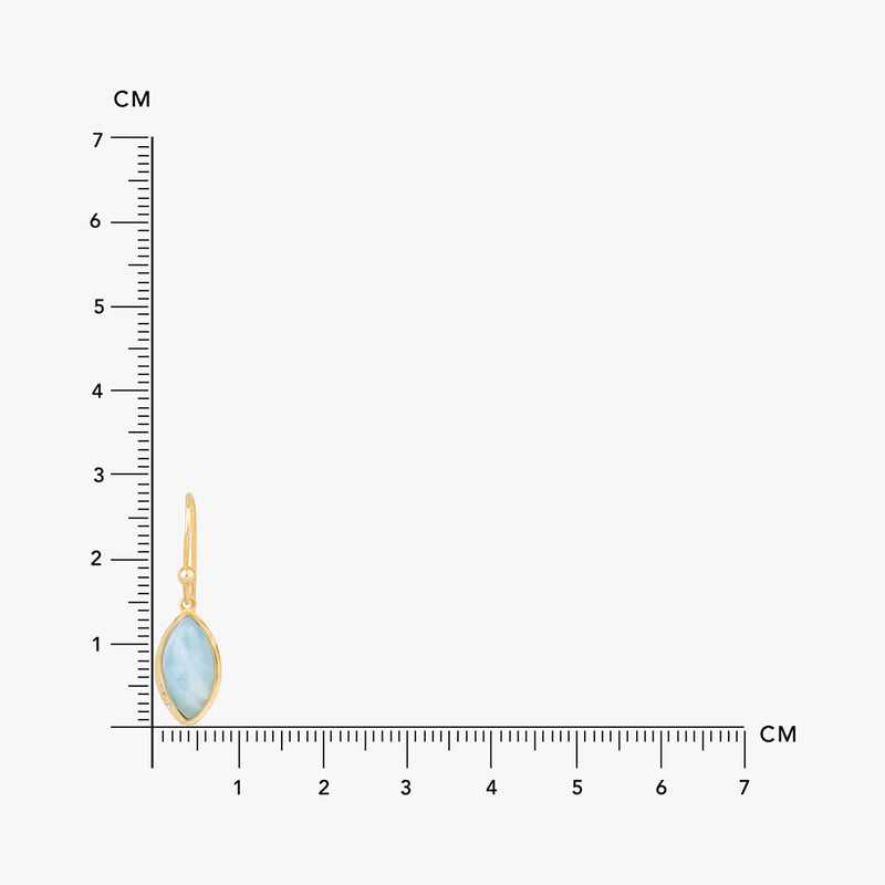 Buy 18k Gold Plated Silver Larimar Slide On Earrings Online | March