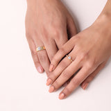 Buy 18k Gold Plated Silver Zircon Classic Couple Rings Online | March