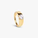 Buy 18k Gold Plated Silver Zircon Classic Couple Rings Online | March