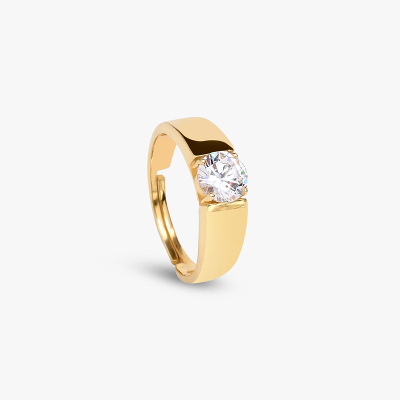 Buy 18k Gold Plated Silver Zircon Classic Couple Rings Online | March