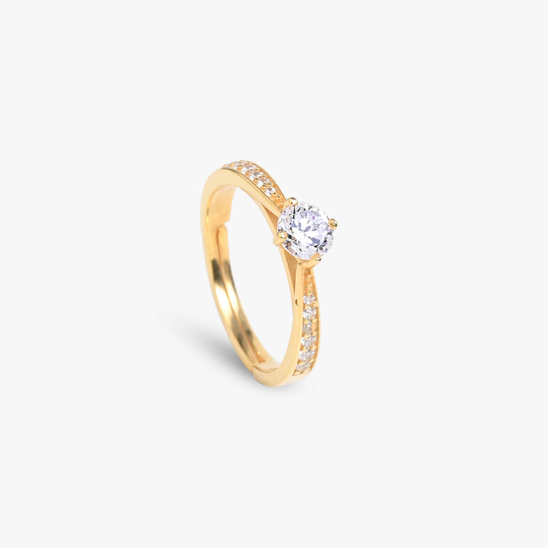 Buy 18k Gold Plated Silver Zircon Classic Couple Rings Online | March