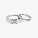 Buy Silver Zircon Classic Couple Rings Online | March