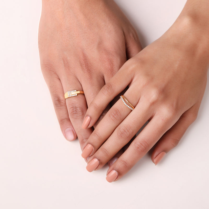 Buy 18K Gold Plated Silver Companion Couple Rings Online | March