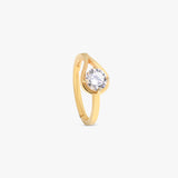 Buy 18K Gold Plated Silver Solitaire Zircon Couple Rings Online | March