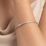 Buy Minimal Zircon Studded Silver Bangles Set of 2 Online | March