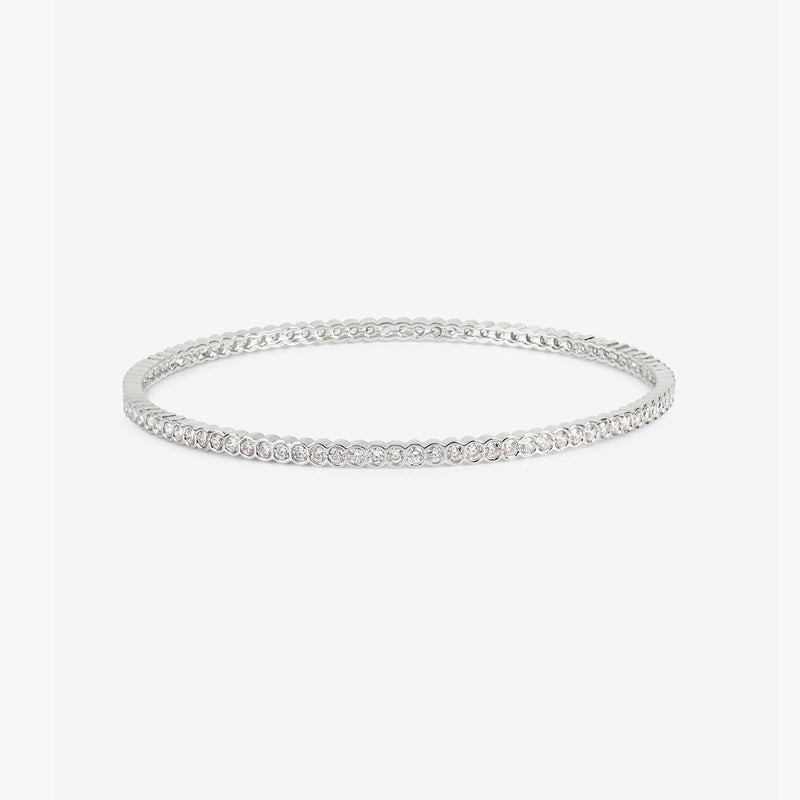 Buy Minimal Zircon Studded Silver Bangles Set of 2 Online | March