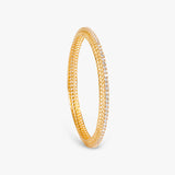 Buy 18k Gold Plated Silver Zircon Lattice Bangles Set of 2 Online | March