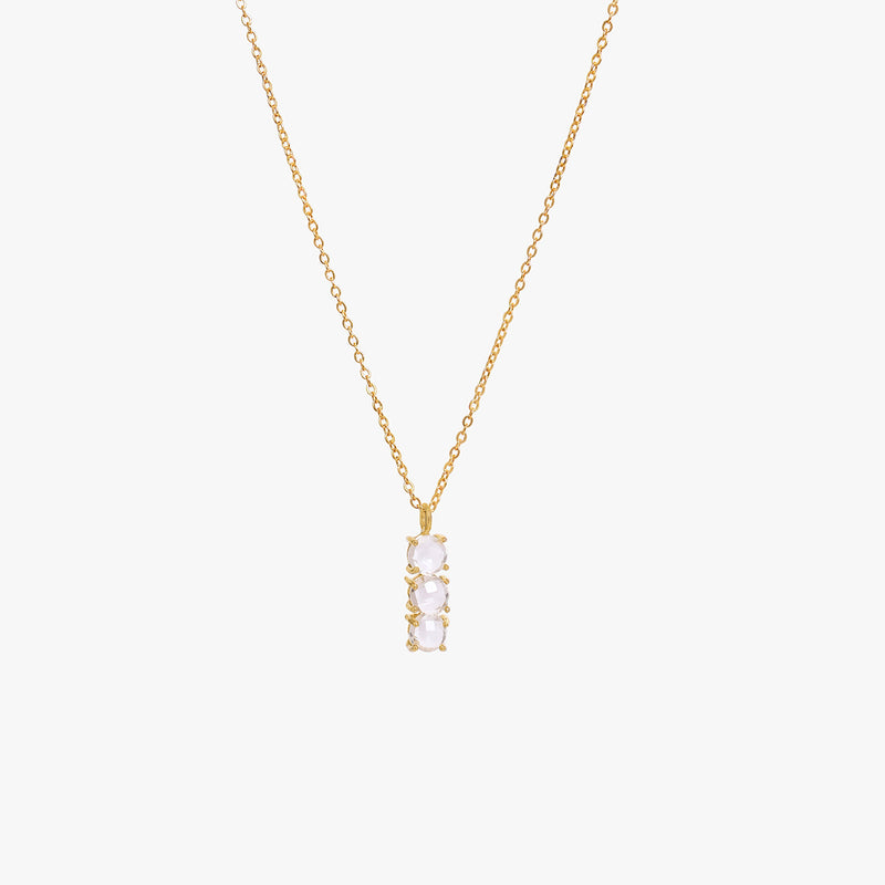 April Birthstone Necklace - Natural Crystal Quartz