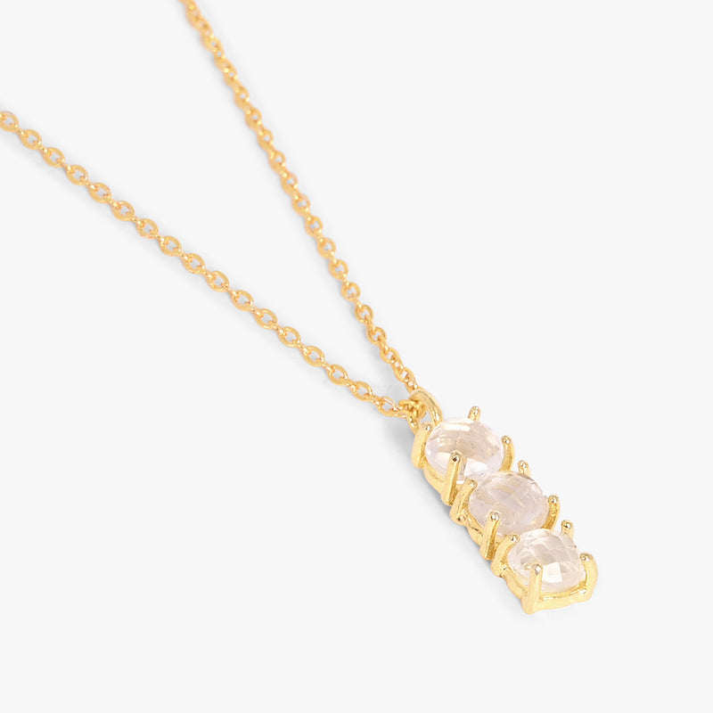 April Birthstone Necklace - Natural Crystal Quartz