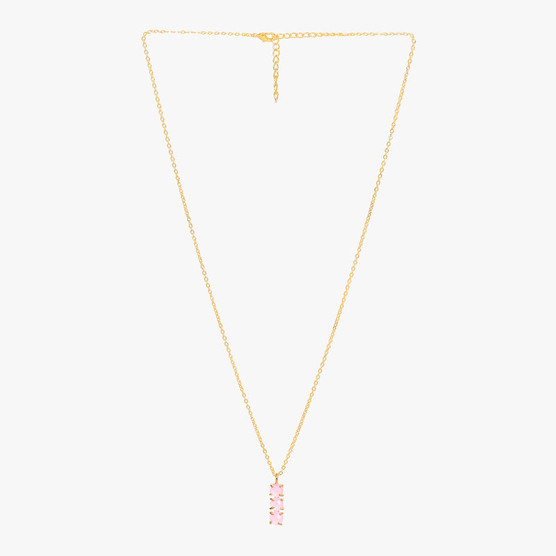 October Birthstone Necklace - Natural Pink Chalcedony