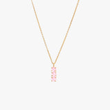 October Birthstone Necklace - Natural Pink Chalcedony