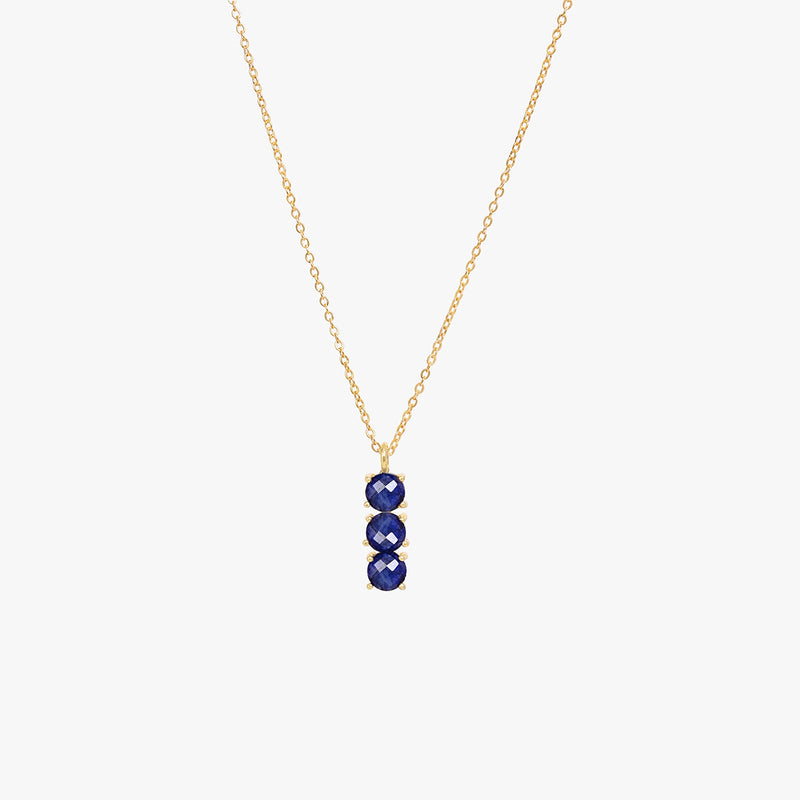 September Birthstone Necklace - Natural Dyed Sapphire